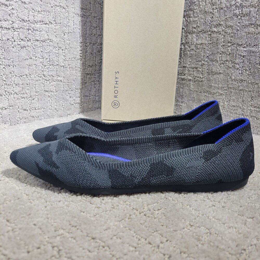 Rothy’s The Point Women's Size 6 US Grey Camo Pointed Toe Slip on Flat Shoes - Picture 8 of 16